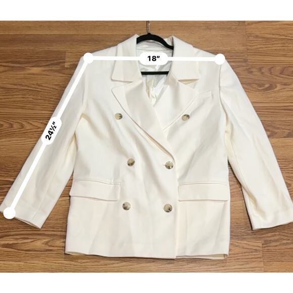 LOULOU STUDIO Ivory Harat Double-Breasted Stretch-Wool Blazer size XS - Picture 6 of 14